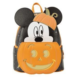 Loungefly Disney Mickey Mouse Pumpkin Light Up Mini‎ Backpack Exclusive